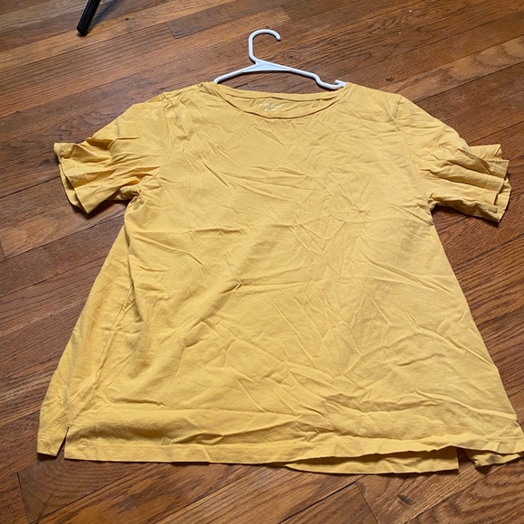 Eileen Fisher Organic Cotton Boxy Tee – Golden Yellow – Size M - Picture 4 of 7